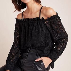 NWT Anthropologie Eri + Ali lace off the shoulder top size petite small